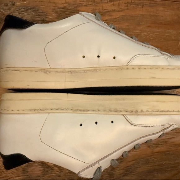 P448 John W-White Leather Python Women's Sneakers White Gray Snakeskin Detail 39 - Picture 5 of 9